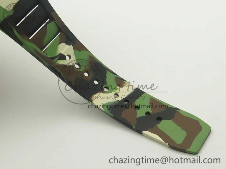 RM035-02 Forge Carbon Caseback Titanium Case KVF Best Edition Skeleton Dial Red on Camo Rubber Strap MIYOTA8215