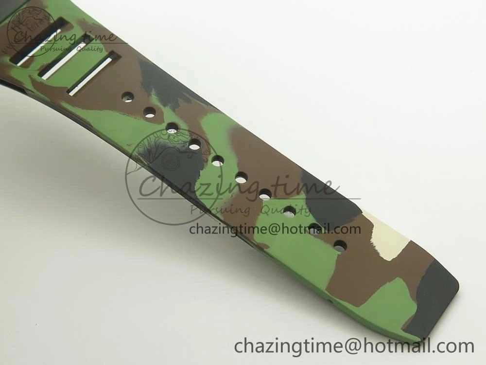 RM035-02 Forge Carbon Caseback Titanium Case KVF Best Edition Skeleton Dial Red on Camo Rubber Strap MIYOTA8215