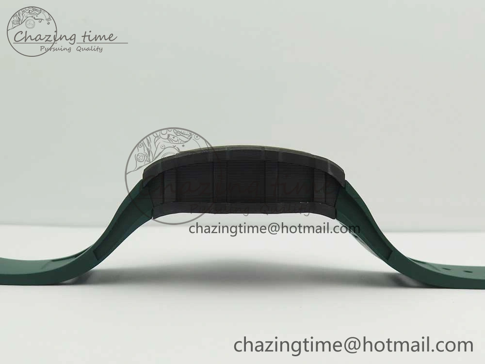 RM035-02 Forge Carbon Titanium Case KVF Best Edition Skeleton Dial Green on Green Rubber Strap MIYOTA8215