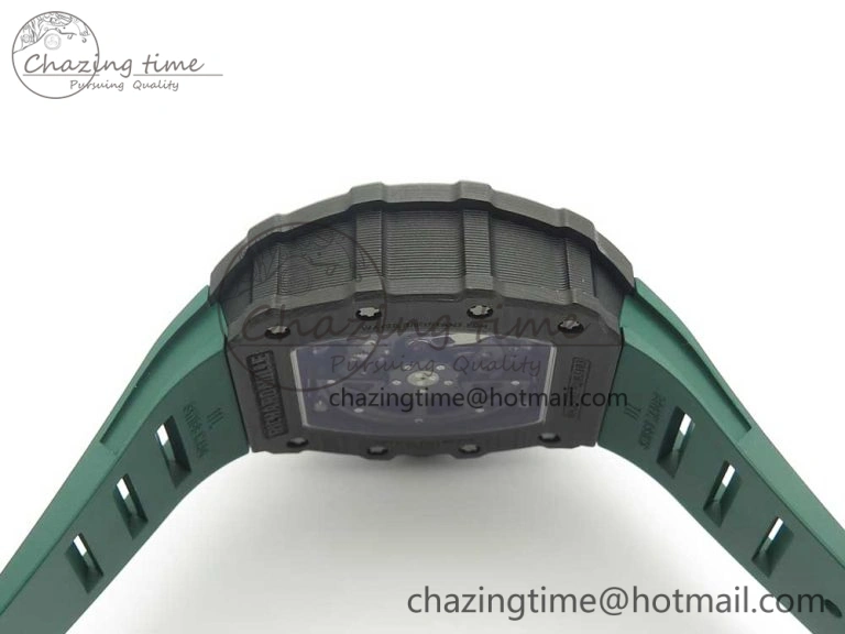 RM035-02 Forge Carbon Titanium Case KVF Best Edition Skeleton Dial Green on Green Rubber Strap MIYOTA8215