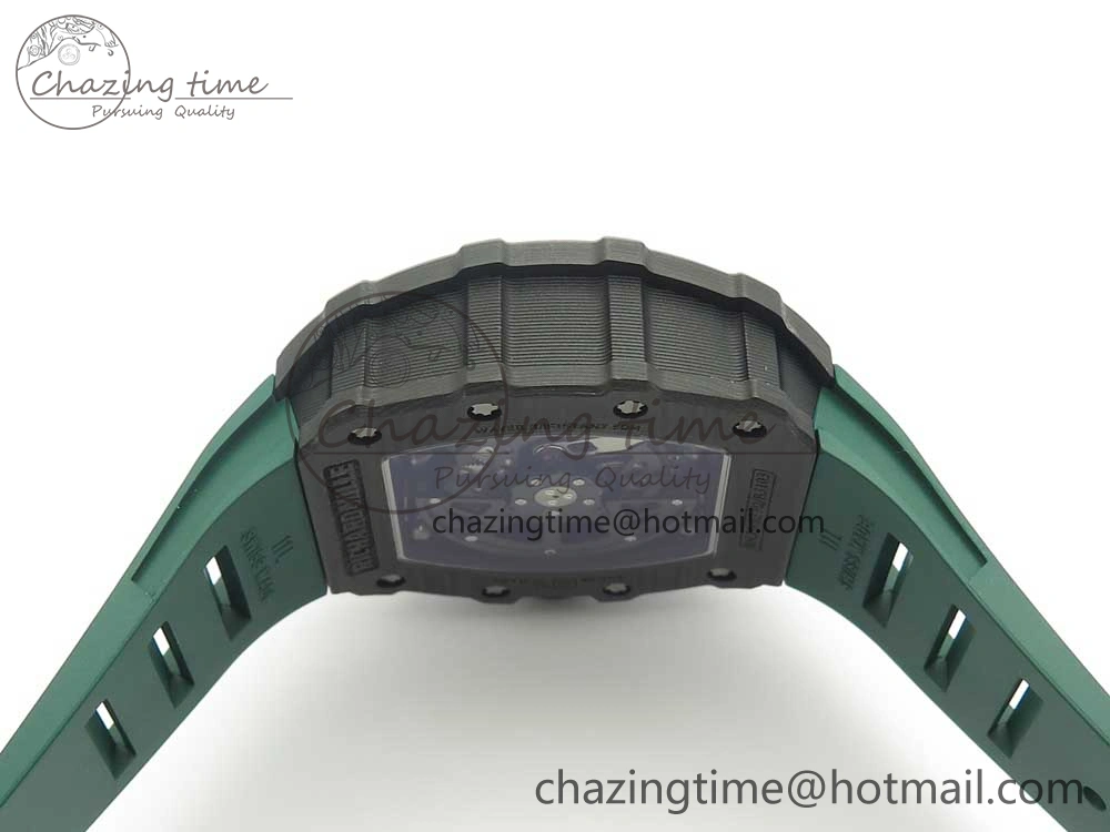 RM035-02 Forge Carbon Titanium Case KVF Best Edition Skeleton Dial Green on Green Rubber Strap MIYOTA8215