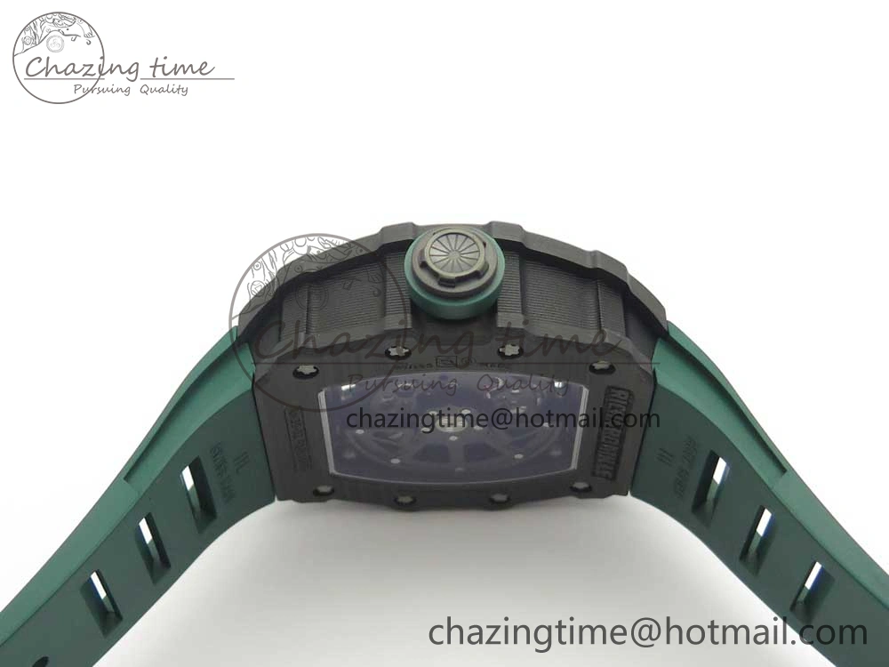 RM035-02 Forge Carbon Titanium Case KVF Best Edition Skeleton Dial Green on Green Rubber Strap MIYOTA8215