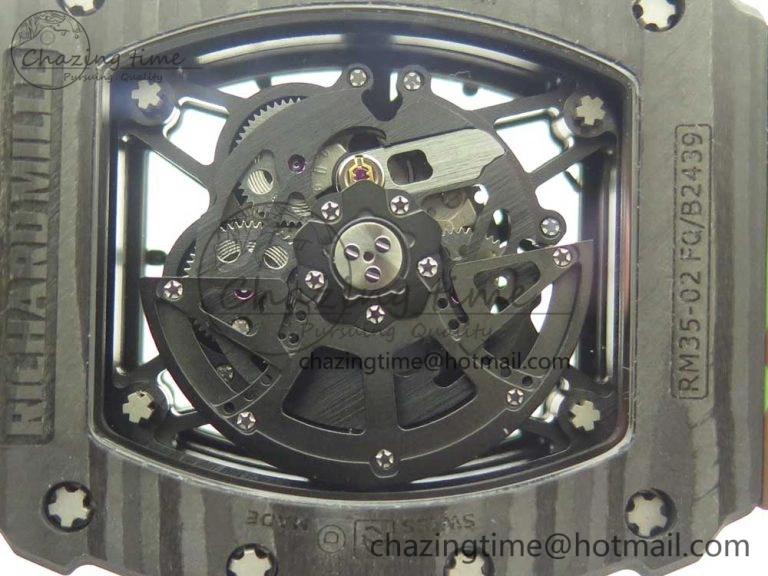 RM035-02 Forge Carbon Titanium Case KVF Best Edition Skeleton Dial Red on Camo Rubber Strap MIYOTA8215