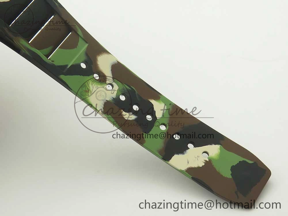 RM035-02 Forge Carbon Titanium Case KVF Best Edition Skeleton Dial Red on Camo Rubber Strap MIYOTA8215