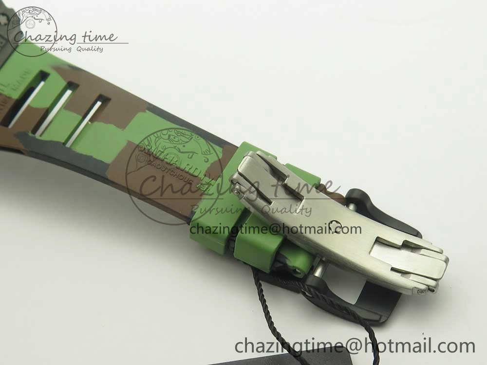 RM035-02 Forge Carbon Titanium Case KVF Best Edition Skeleton Dial Red on Camo Rubber Strap MIYOTA8215
