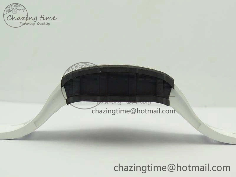 RM035-02 Forged Carbon Case KVF Best Edition Skeleton Dial On White Rubber Strap MIYOTA8215 V2