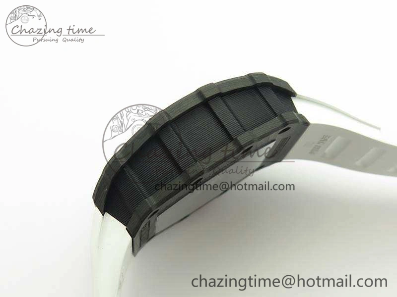 RM035-02 Forged Carbon Case KVF Best Edition Skeleton Dial On White Rubber Strap MIYOTA8215 V2