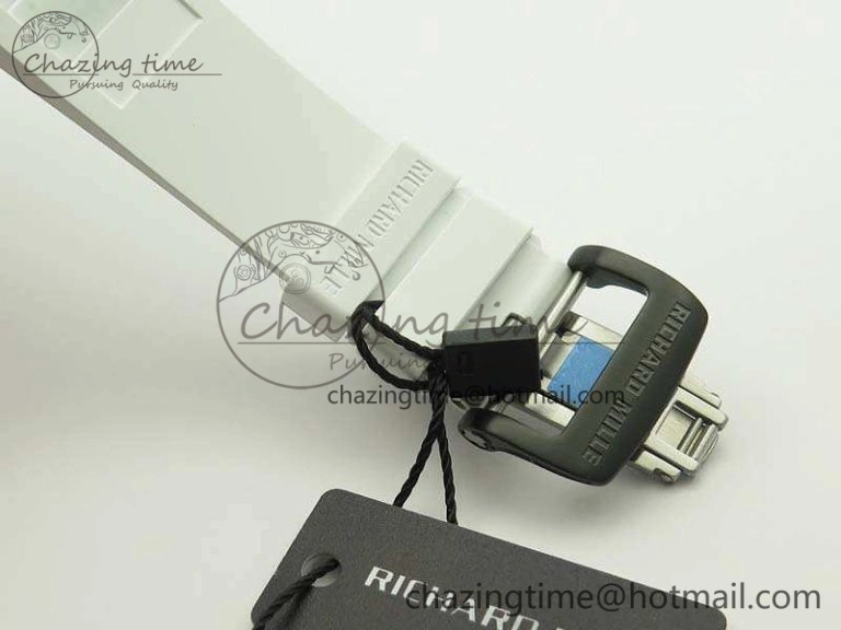 RM035-02 Forged Carbon Case KVF Best Edition Skeleton Dial On White Rubber Strap MIYOTA8215 V2
