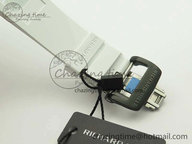 RM035-02 Forged Carbon Case KVF Best Edition Skeleton Dial On White Rubber Strap MIYOTA8215 V2