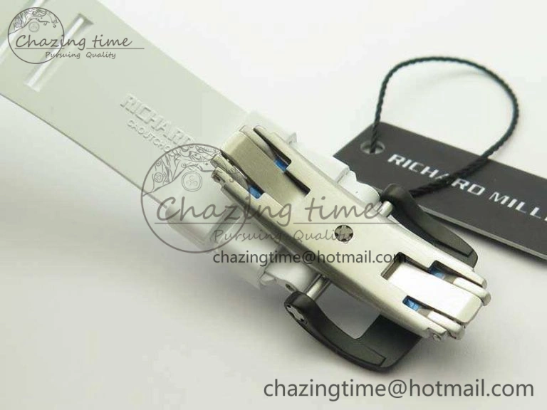 RM035-02 Forged Carbon Case KVF Best Edition Skeleton Dial On White Rubber Strap MIYOTA8215 V2