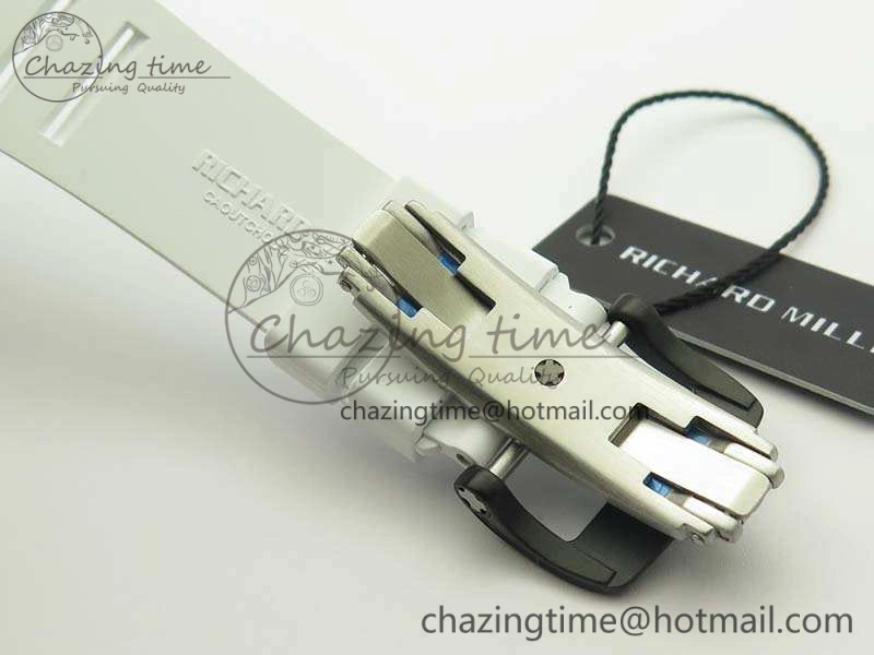 RM035-02 Forged Carbon Case KVF Best Edition Skeleton Dial On White Rubber Strap MIYOTA8215 V2