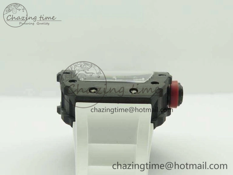 RM035-02 Forged Carbon Case KVF Best Edition Skeleton Dial On White Rubber Strap MIYOTA8215 V2