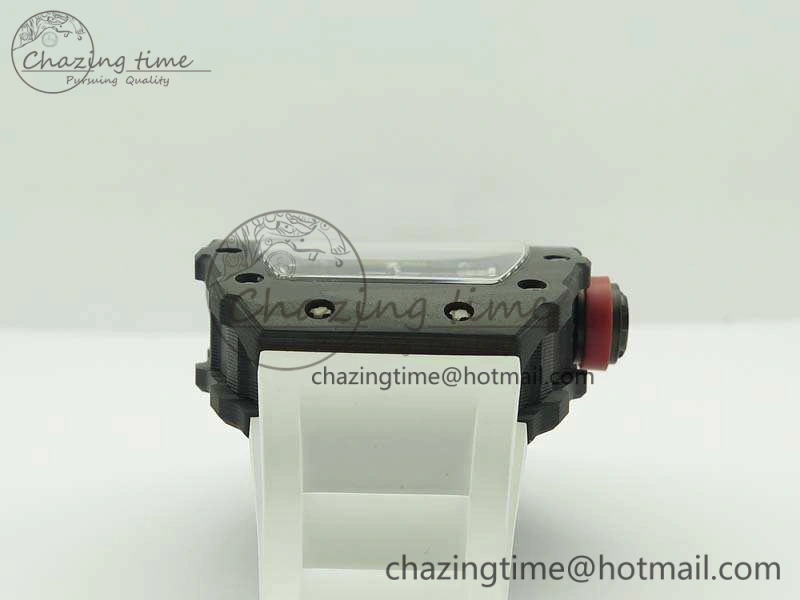 RM035-02 Forged Carbon Case KVF Best Edition Skeleton Dial On White Rubber Strap MIYOTA8215 V2