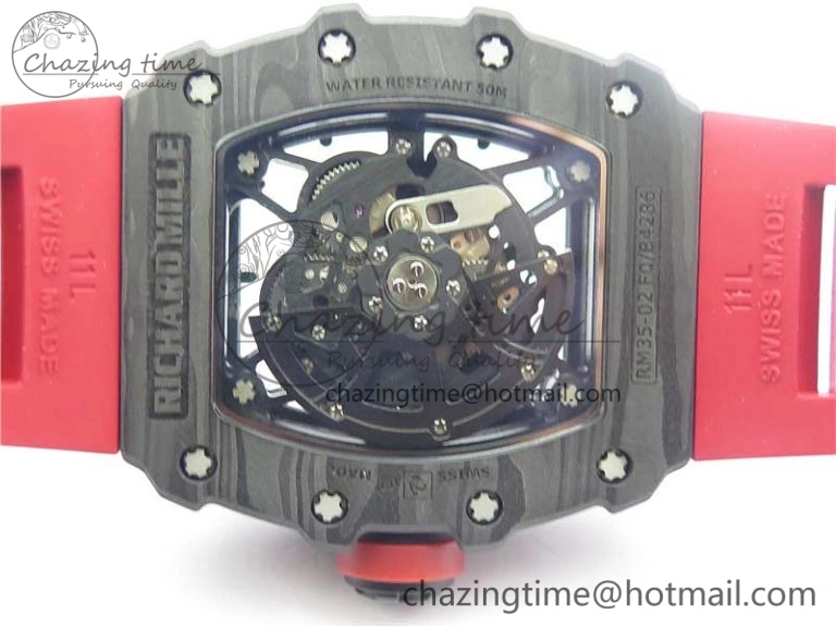 RM035-02 KVF Best Edition Skeleton Dial Red on Rubber Strap MIYOTA8215 V3