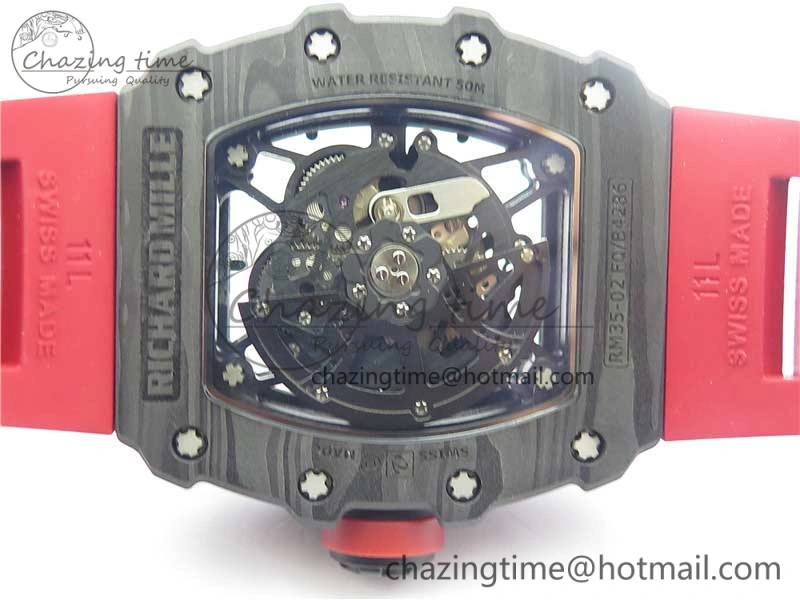 RM035-02 KVF Best Edition Skeleton Dial Red on Rubber Strap MIYOTA8215 V3