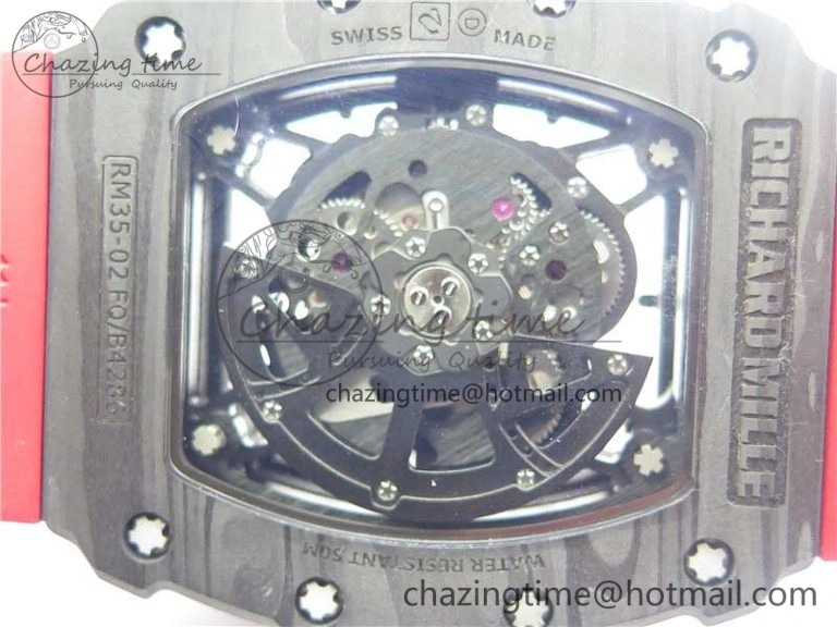 RM035-02 KVF Best Edition Skeleton Dial Red on Rubber Strap MIYOTA8215 V3