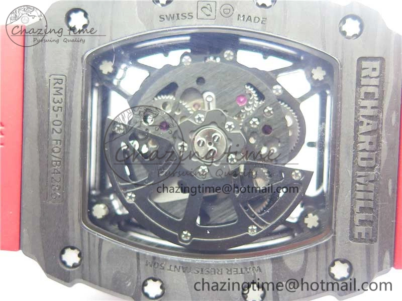 RM035-02 KVF Best Edition Skeleton Dial Red on Rubber Strap MIYOTA8215 V3