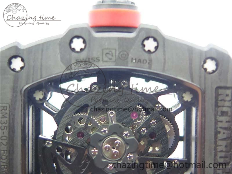 RM035-02 KVF Best Edition Skeleton Dial Red on Rubber Strap MIYOTA8215 V3