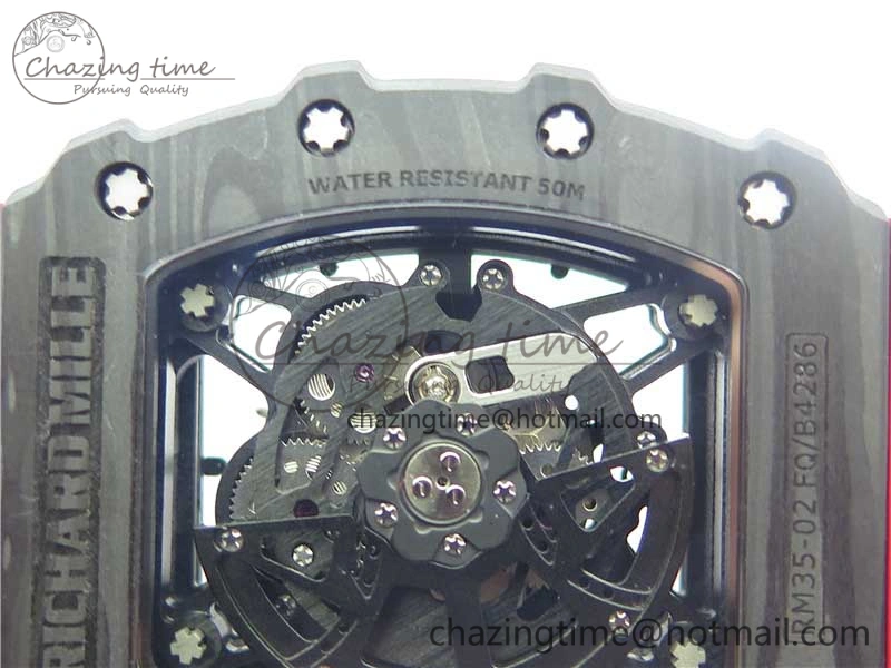RM035-02 KVF Best Edition Skeleton Dial Red on Rubber Strap MIYOTA8215 V3