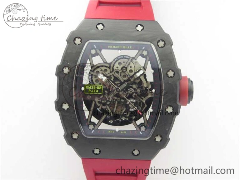 RM035-02 KVF Best Edition Skeleton Dial Red on Rubber Strap MIYOTA8215 V3