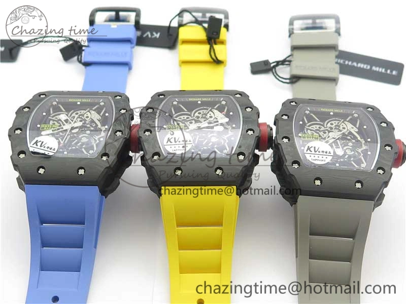RM035-02 KVF Best Edition Skeleton Dial Red on Rubber Strap MIYOTA8215 V3