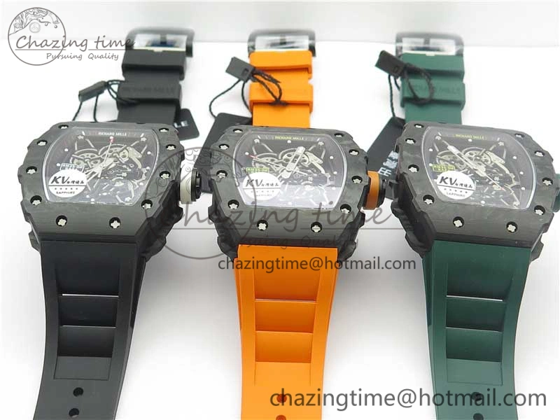 RM035-02 KVF Best Edition Skeleton Dial Red on Rubber Strap MIYOTA8215 V3