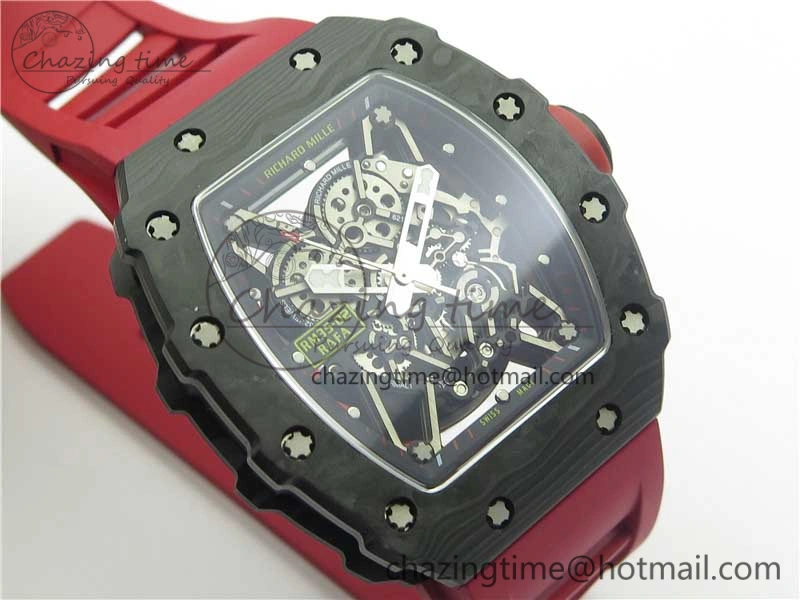 RM035-02 KVF Best Edition Skeleton Dial Red on Rubber Strap MIYOTA8215 V3