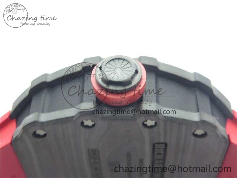 RM035-02 KVF Best Edition Solid Caseback Skeleton Dial Red on Rubber Strap MIYOTA8215 V3