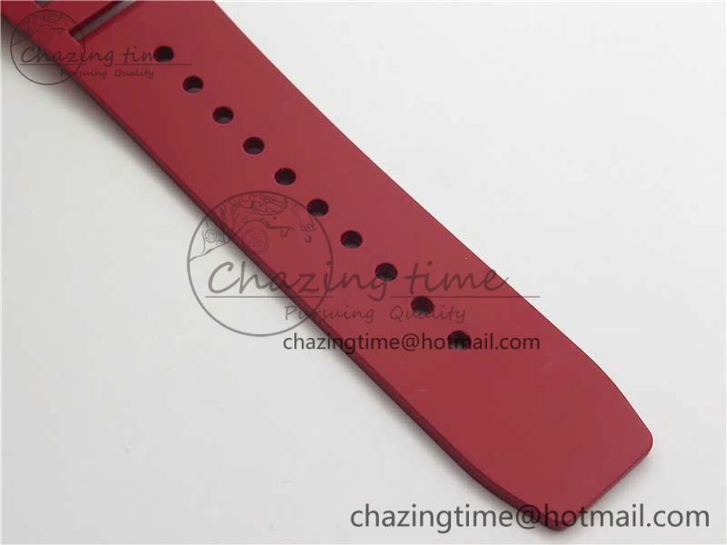 RM035-02 KVF Best Edition Solid Caseback Skeleton Dial Red on Rubber Strap MIYOTA8215 V3