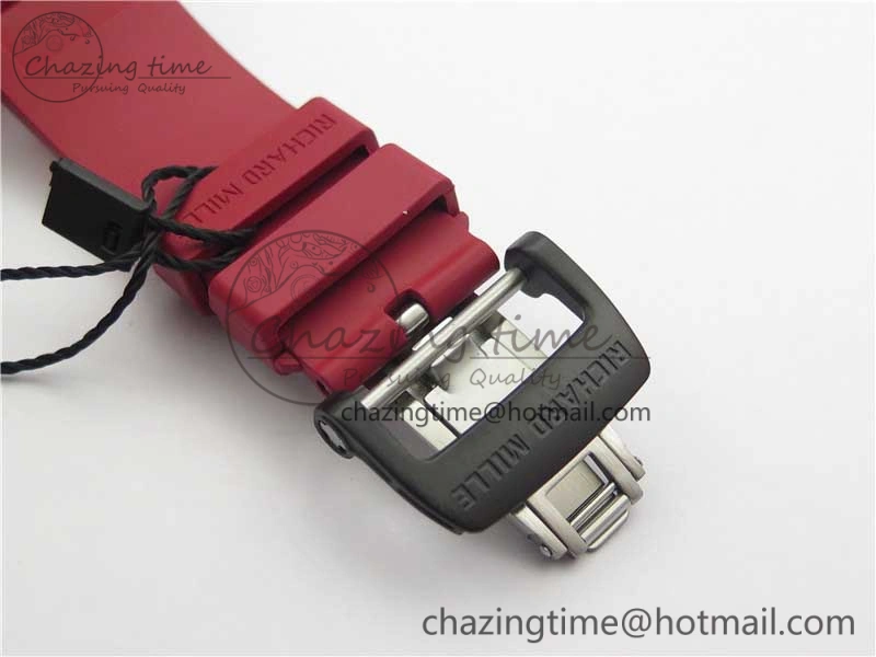 RM035-02 KVF Best Edition Solid Caseback Skeleton Dial Red on Rubber Strap MIYOTA8215 V3