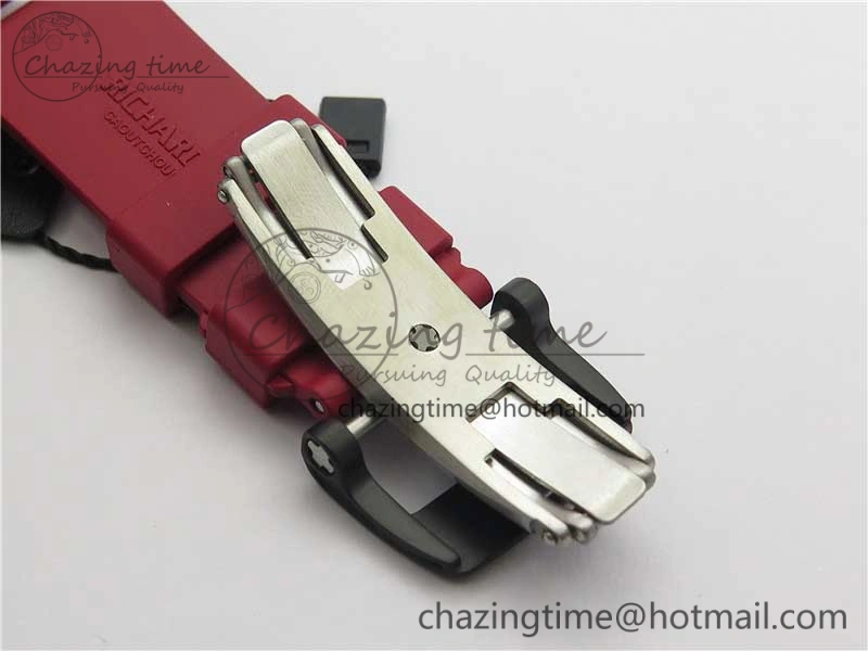 RM035-02 KVF Best Edition Solid Caseback Skeleton Dial Red on Rubber Strap MIYOTA8215 V3