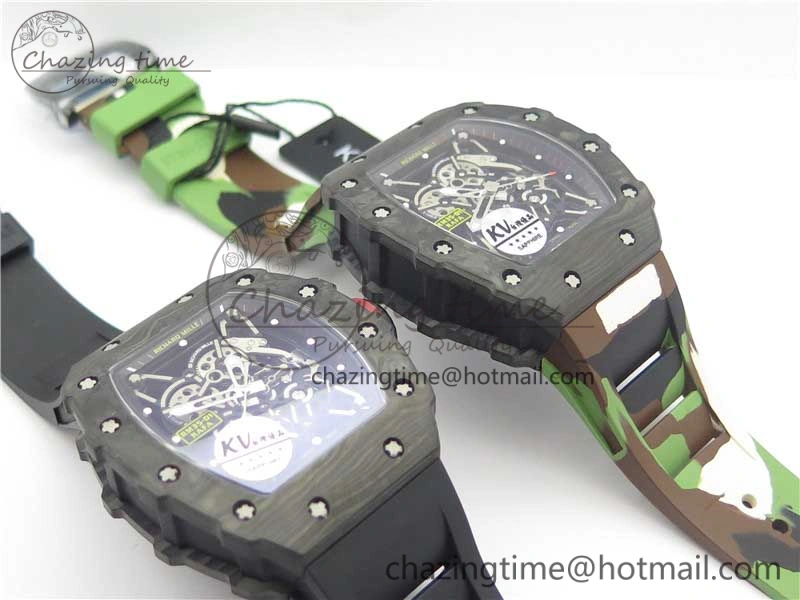 RM035-02 KVF Best Edition Solid Caseback Skeleton Dial Red on Rubber Strap MIYOTA8215 V3