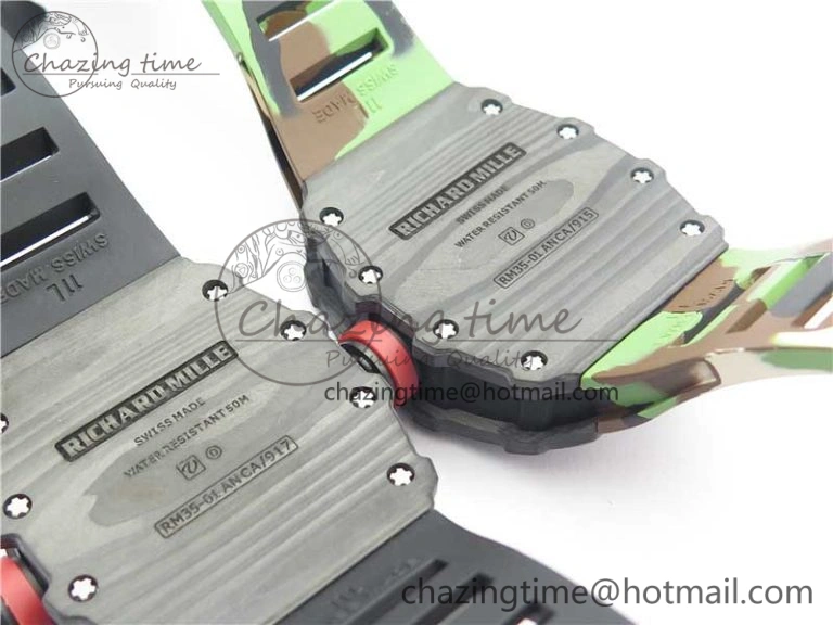 RM035-02 KVF Best Edition Solid Caseback Skeleton Dial Red on Rubber Strap MIYOTA8215 V3