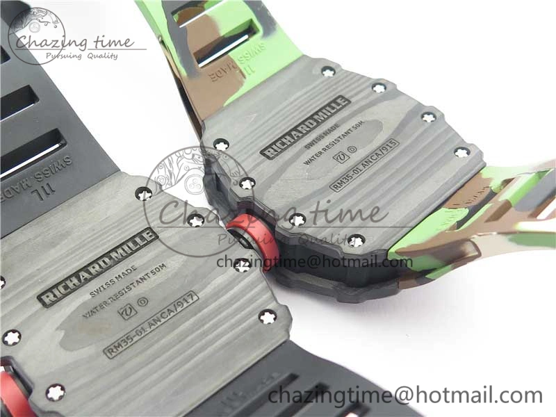 RM035-02 KVF Best Edition Solid Caseback Skeleton Dial Red on Rubber Strap MIYOTA8215 V3