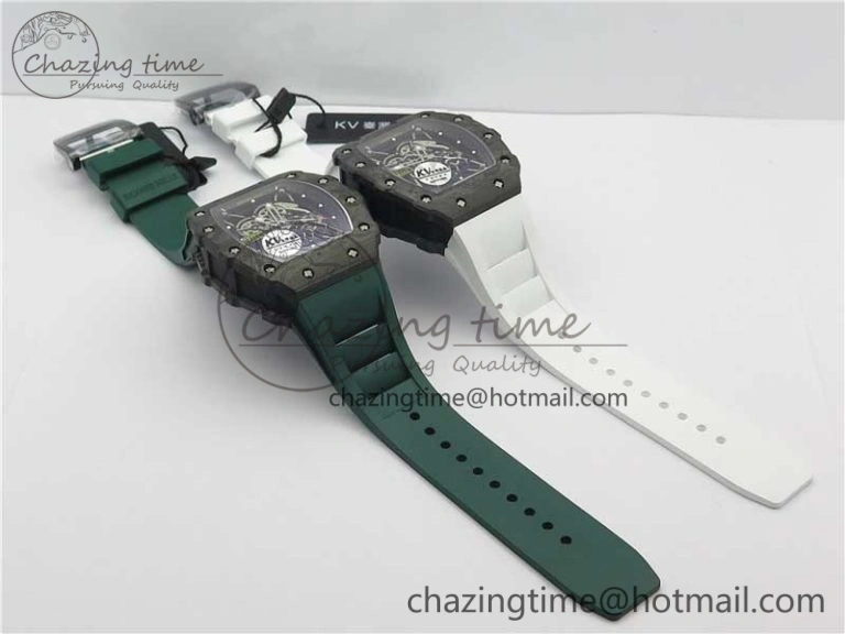 RM035-02 KVF Best Edition Solid Caseback Skeleton Dial Red on Rubber Strap MIYOTA8215 V3
