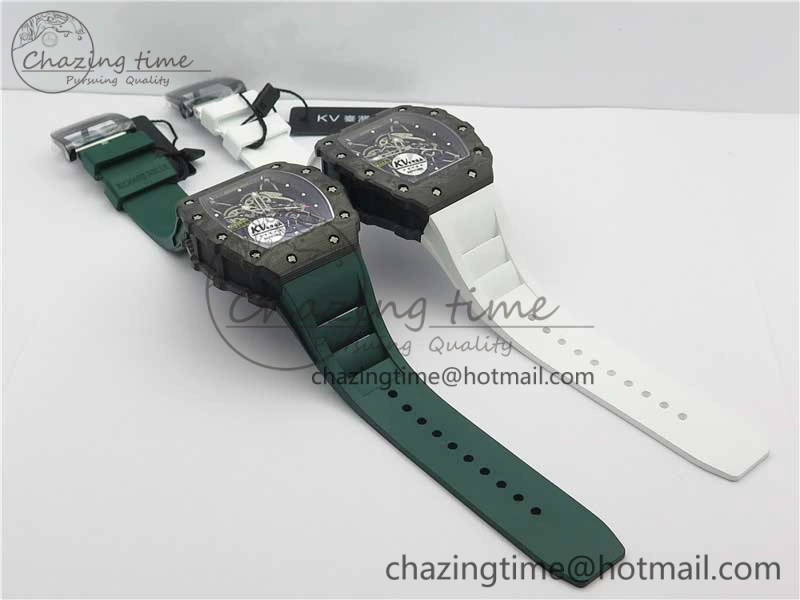 RM035-02 KVF Best Edition Solid Caseback Skeleton Dial Red on Rubber Strap MIYOTA8215 V3