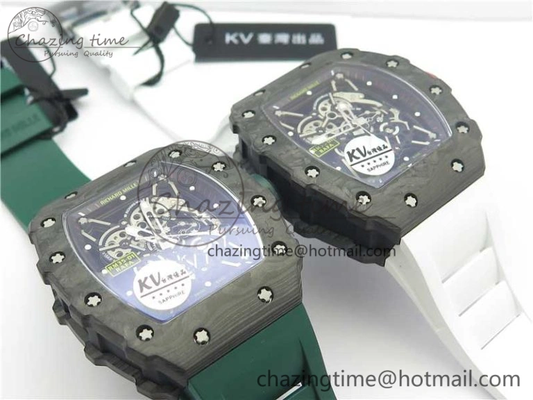 RM035-02 KVF Best Edition Solid Caseback Skeleton Dial Red on Rubber Strap MIYOTA8215 V3