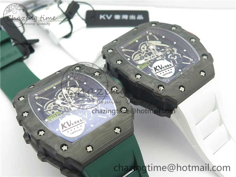 RM035-02 KVF Best Edition Solid Caseback Skeleton Dial Red on Rubber Strap MIYOTA8215 V3