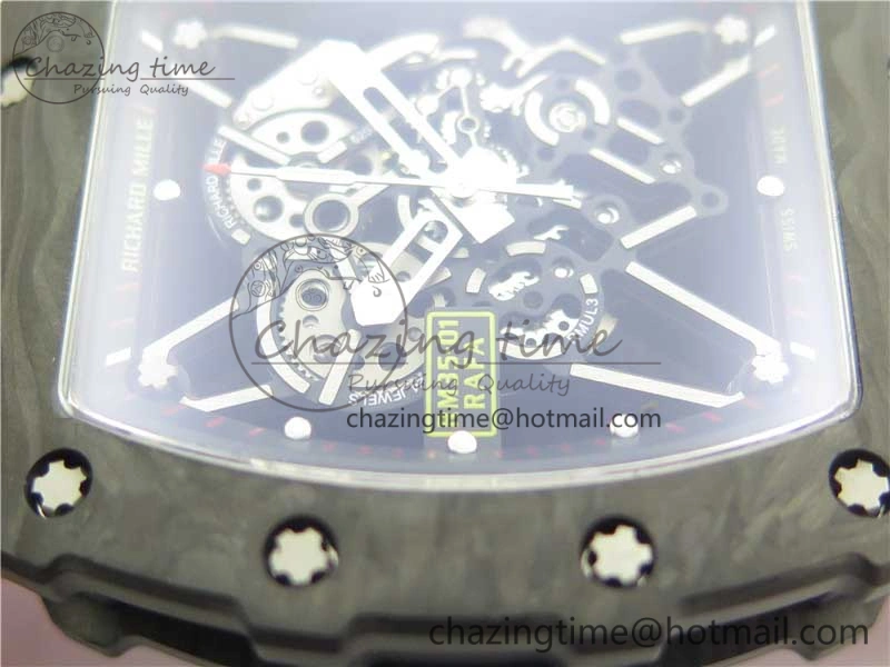 RM035-02 KVF Best Edition Solid Caseback Skeleton Dial Red on Rubber Strap MIYOTA8215 V3