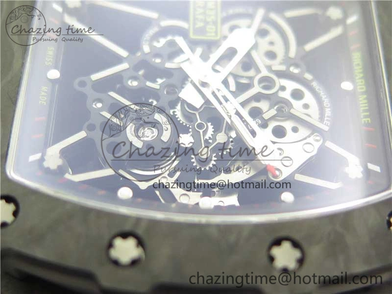 RM035-02 KVF Best Edition Solid Caseback Skeleton Dial Red on Rubber Strap MIYOTA8215 V3