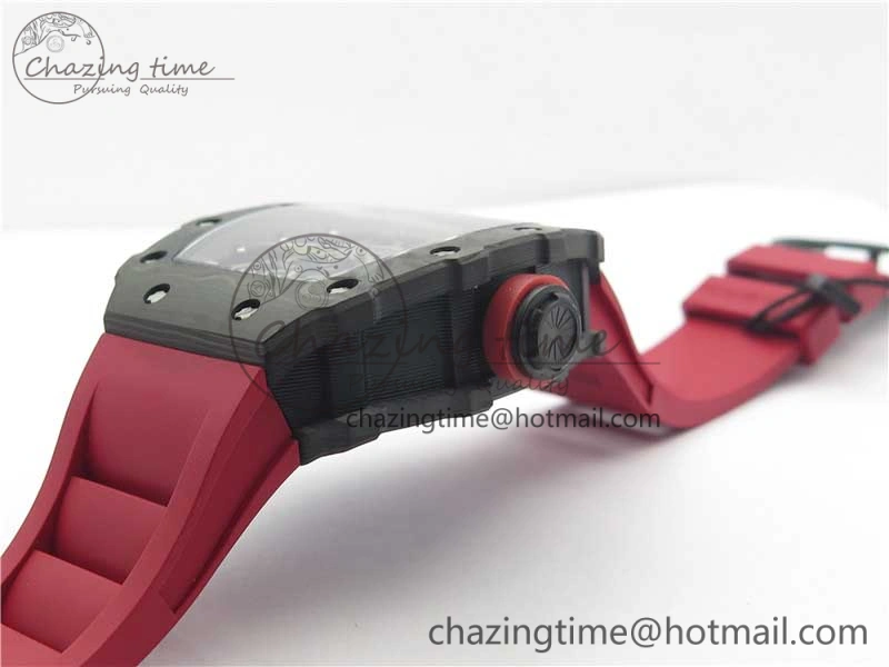 RM035-02 KVF Best Edition Solid Caseback Skeleton Dial Red on Rubber Strap MIYOTA8215 V3