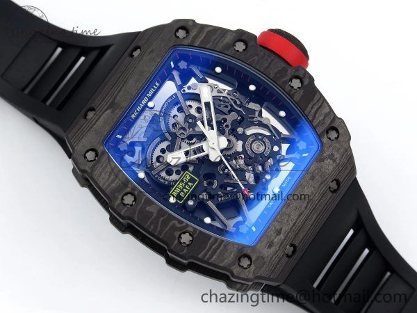 RM035-02 NTPT ZF 1:1 Best Edition Skeleton Dial on Black Rubber Strap RMAL1 Super Clone V6