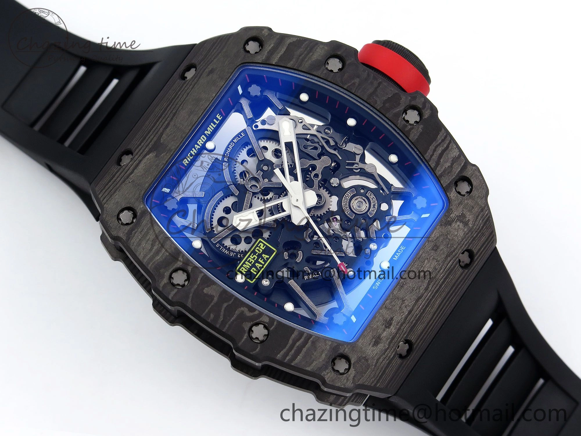 RM035-02 NTPT ZF 1:1 Best Edition Skeleton Dial on Black Rubber Strap RMAL1 Super Clone V6