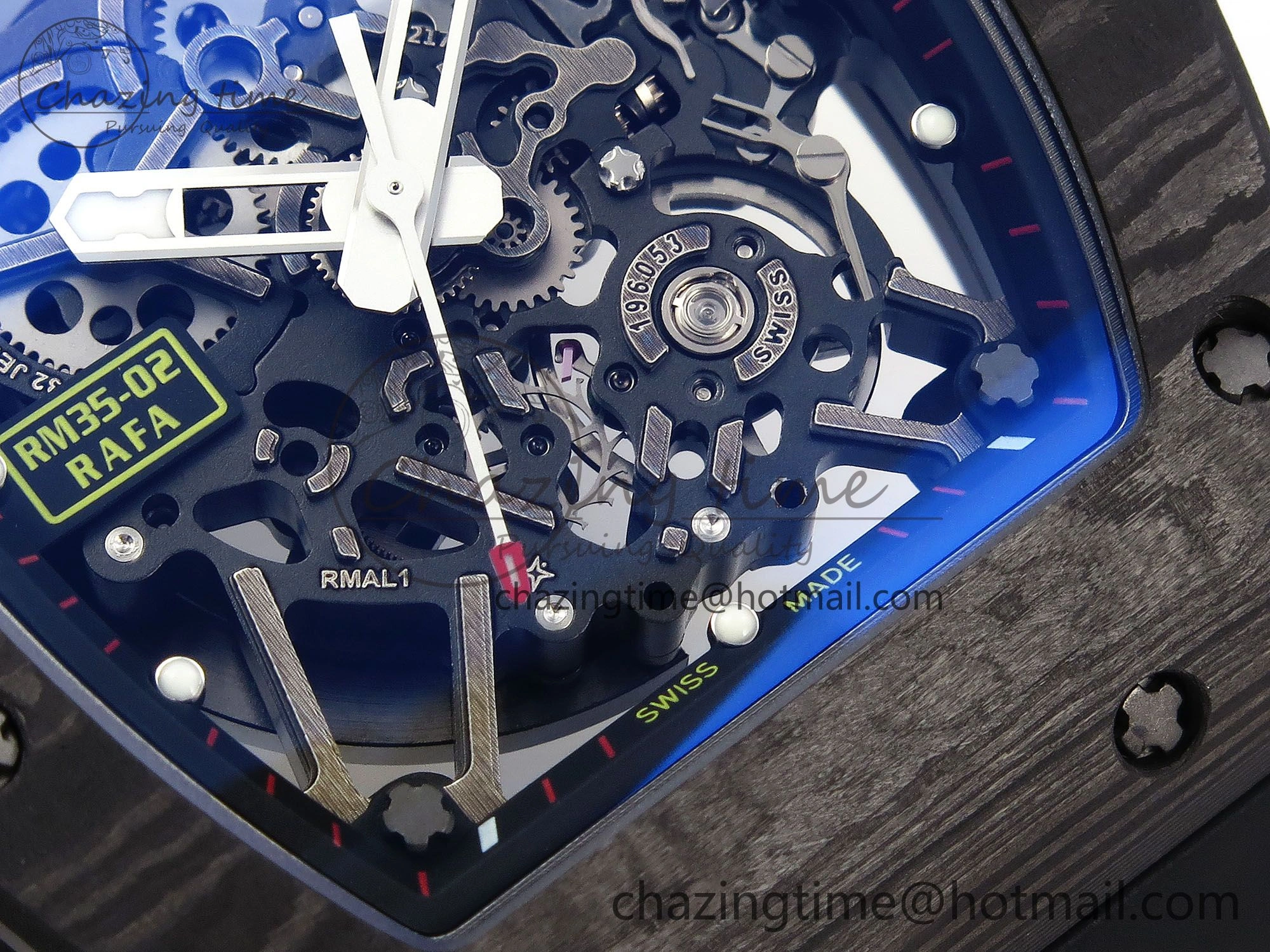 RM035-02 NTPT ZF 1:1 Best Edition Skeleton Dial on Black Rubber Strap RMAL1 Super Clone V6