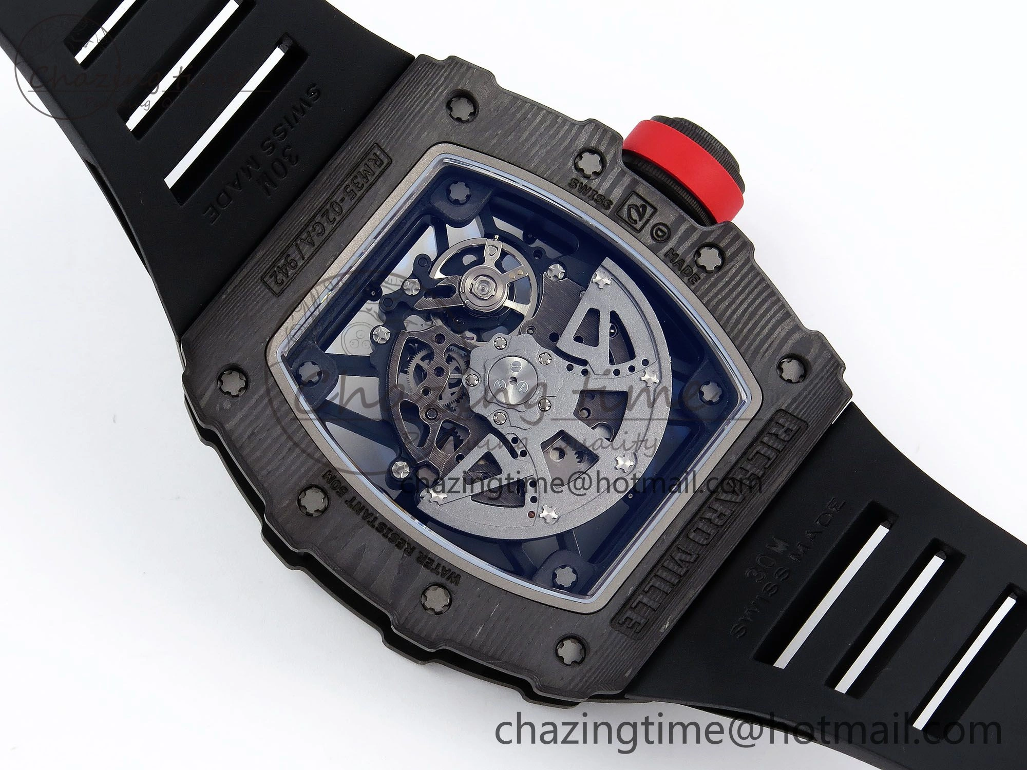 RM035-02 NTPT ZF 1:1 Best Edition Skeleton Dial on Black Rubber Strap RMAL1 Super Clone V6