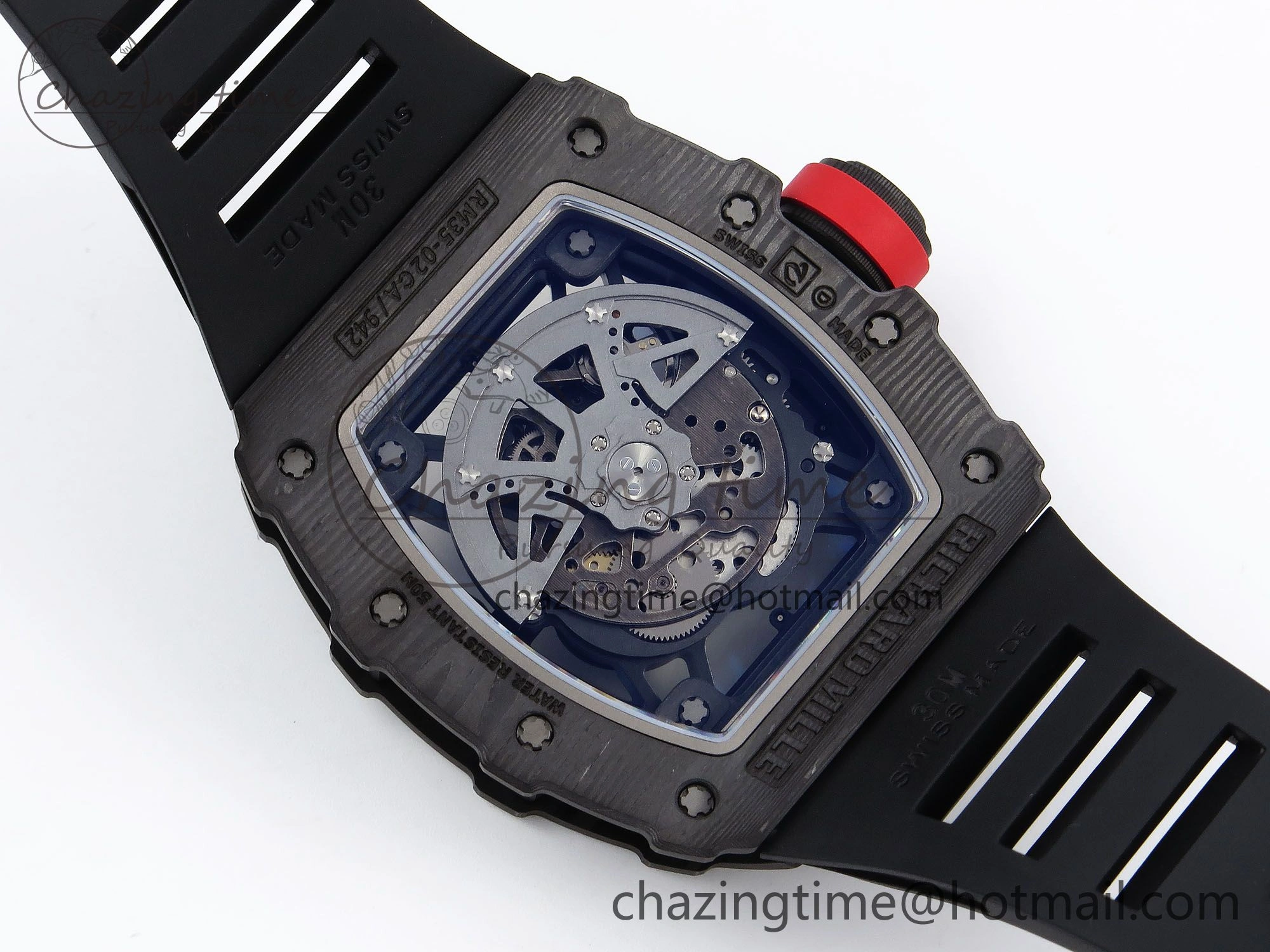 RM035-02 NTPT ZF 1:1 Best Edition Skeleton Dial on Black Rubber Strap RMAL1 Super Clone V6