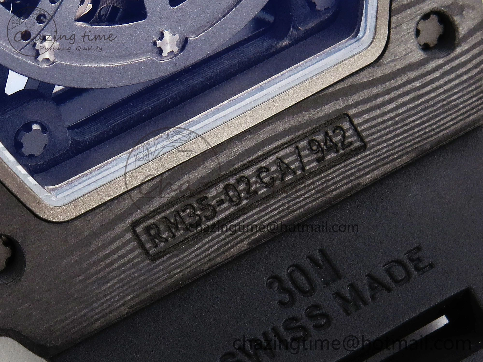 RM035-02 NTPT ZF 1:1 Best Edition Skeleton Dial on Black Rubber Strap RMAL1 Super Clone V6