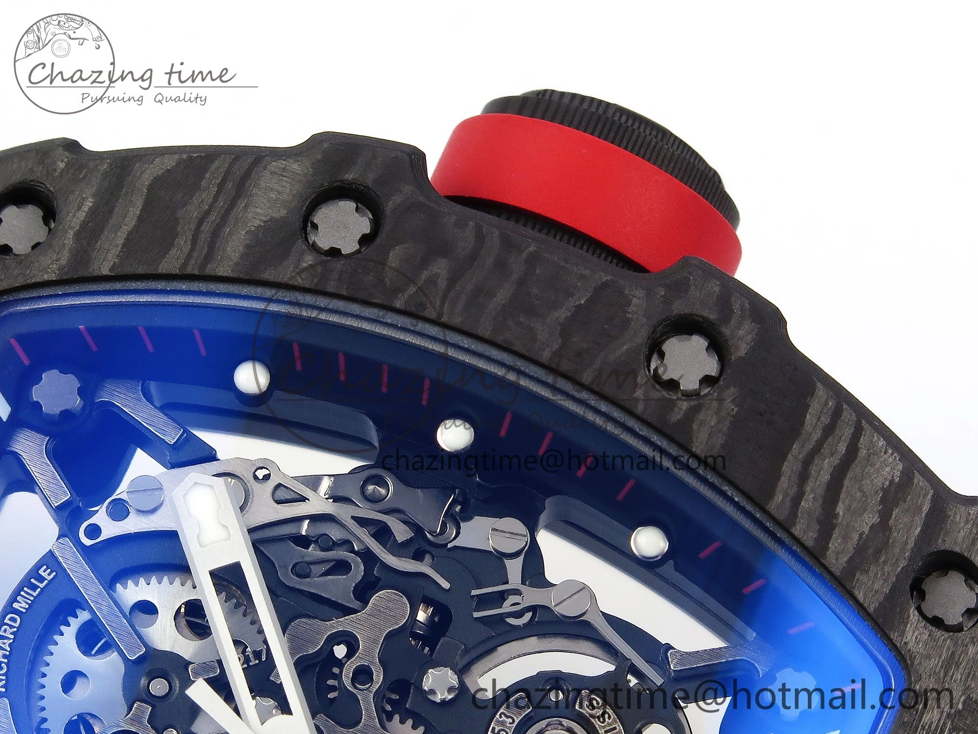 RM035-02 NTPT ZF 1:1 Best Edition Skeleton Dial on Red Rubber Strap RMAL1 Super Clone V6