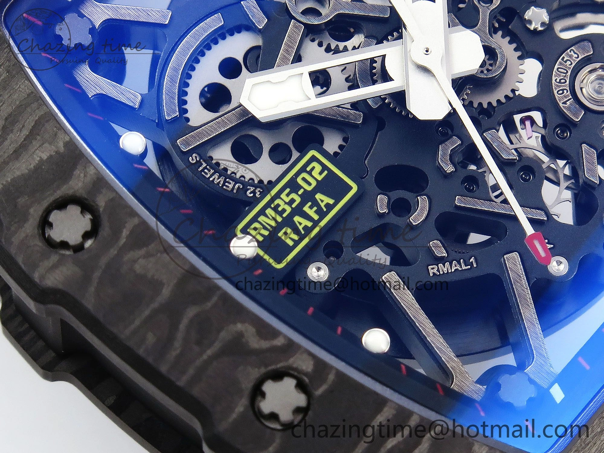 RM035-02 NTPT ZF 1:1 Best Edition Skeleton Dial on Red Rubber Strap RMAL1 Super Clone V6