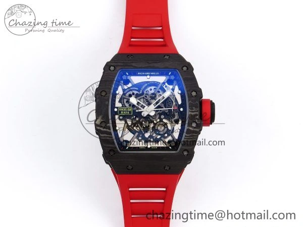RM035-02 NTPT ZF 1:1 Best Edition Skeleton Dial on Red Rubber Strap RMAL1 Super Clone V6